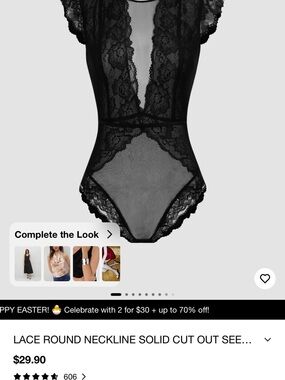 Cider Black Lace Sheer Cut-Out Bodysuit